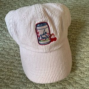 LA CROIX CHERRY BLOSSOM 🌸 PINK CORDUROY CAP HAT NEW
